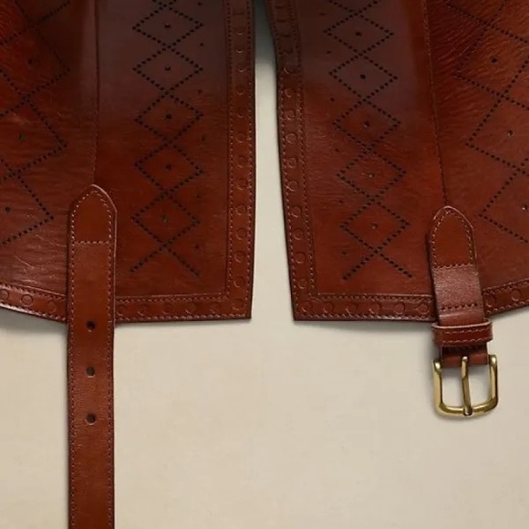 Banana Republic Brown Leather Corset  Belt with Gold Buckle - Picture 13 of 14
